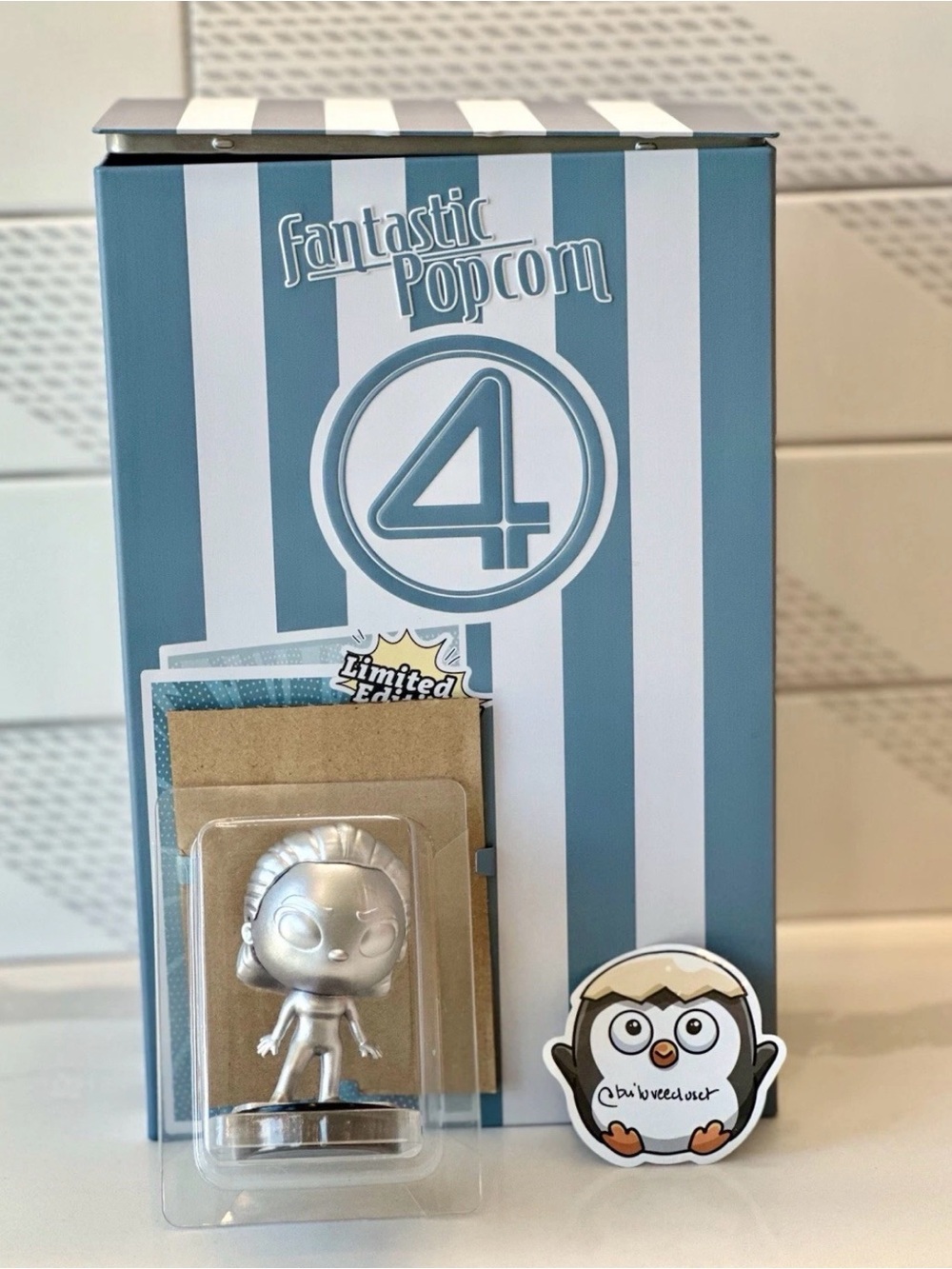 New The Fantastic Four Popcorn Tin Bucket Silver Surfer Topper